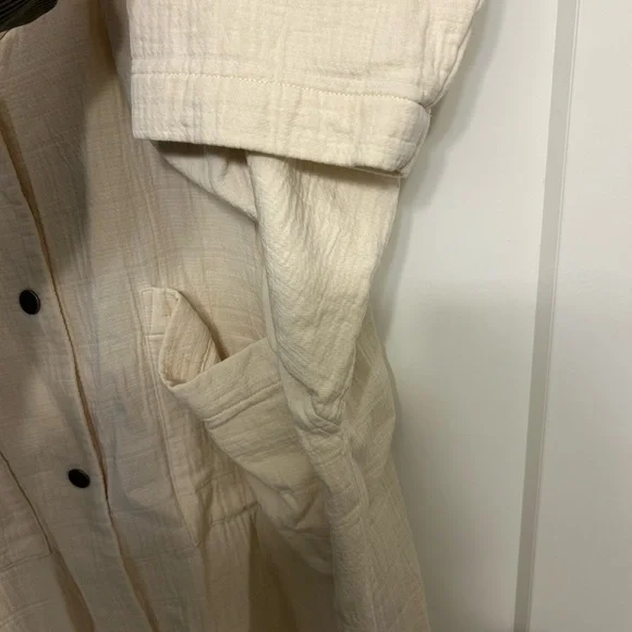 Eileen Fisher Mandarin Collar Channel Snap Jacket